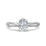 14K Gold White Micropave Engagement Ring from the Micropave collection - DERM31XS_14KW_Ov_8X6_Prm_H-I_SI1