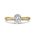 14K Gold Yellow/White Micropave Engagement Ring from the Micropave collection - DERM31XS_14KYW_Ov_8X6_Prm_H-I_SI1