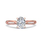 18K Gold Pink Micropave Engagement Ring from the Micropave collection - DERM31XS_18KP_Ov_8X6_Prm_H-I_SI1