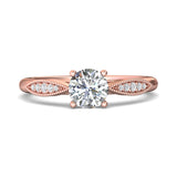 18K Gold Pink Micropave Engagement Ring from the Micropave collection - DERM31XS_18KP_Rd_6_Prm_H-I_SI1