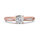 18K Gold Pink Micropave Engagement Ring from the Micropave collection - DERM31XS_18KP_Rd_6_Prm_H-I_SI1