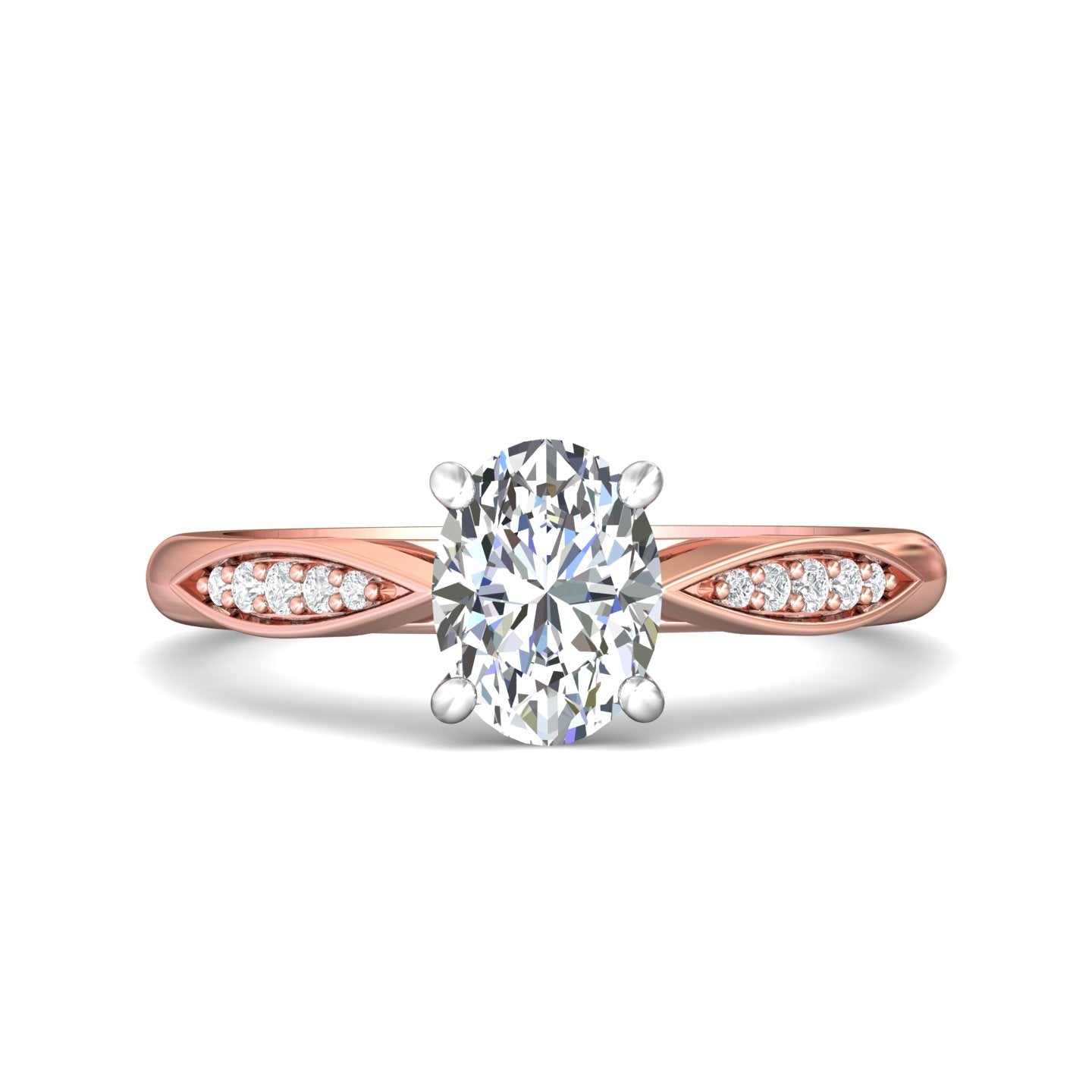 18K Gold White/Pink Micropave Engagement Ring from the Micropave collection - DERM31XS_18KWP_Ov_8X6_Prm_H-I_SI1