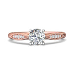 18K Gold White/Pink Micropave Engagement Ring from the Micropave collection - DERM31XS_18KWP_Rd_6_Prm_H-I_SI1