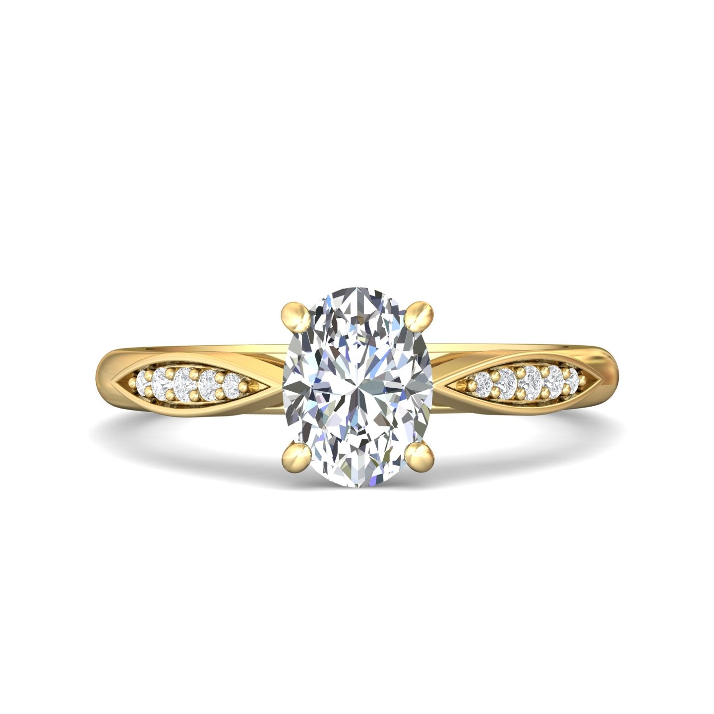 18K Gold Yellow Micropave Engagement Ring from the Micropave collection - DERM31XS_18KY_Ov_8X6_Prm_H-I_SI1
