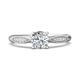 Platinum White Micropave Engagement Ring from the Micropave collection - DERM31XS_PlatW_Rd_6_Prm_H-I_SI1