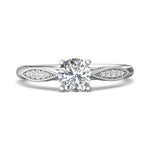 Platinum White Micropave Engagement Ring from the Micropave collection - DERM31XS_PlatW_Rd_6_Prm_H-I_SI1