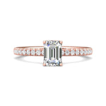 14K Gold Pink Micropave Engagement Ring from the Micropave collection - DERM4XS_14KP_Em_7X5_Prm_H-I_SI1