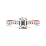 14K Gold Pink Micropave Engagement Ring from the Micropave collection - DERM4XS_14KP_Em_7X5_Prm_H-I_SI1