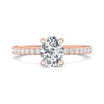 14K Gold Pink Micropave Engagement Ring from the Micropave collection - DERM4XS_14KP_Ov_8X6_Prm_H-I_SI1
