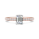 14K Gold Pink/White Micropave Engagement Ring from the Micropave collection - DERM4XS_14KPW_Em_7X5_Prm_H-I_SI1