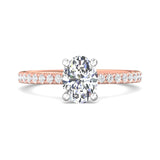 14K Gold Pink/White Micropave Engagement Ring from the Micropave collection - DERM4XS_14KPW_Ov_8X6_Prm_H-I_SI1