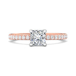 14K Gold Pink/White Micropave Engagement Ring from the Micropave collection - DERM4XS_14KPW_Pr_5.5_Prm_H-I_SI1
