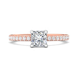 14K Gold Pink/White Micropave Engagement Ring from the Micropave collection - DERM4XS_14KPW_Pr_5.5_Prm_H-I_SI1