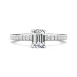 14K Gold White Micropave Engagement Ring from the Micropave collection - DERM4XS_14KW_Em_7X5_Prm_H-I_SI1