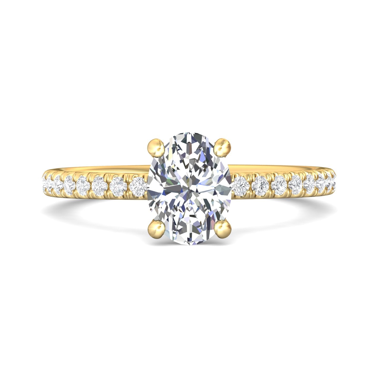 14K Gold Yellow Micropave Engagement Ring from the Micropave collection - DERM4XS_14KY_Ov_8X6_Prm_H-I_SI1