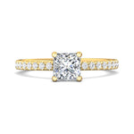 14K Gold Yellow Micropave Engagement Ring from the Micropave collection - DERM4XS_14KY_Pr_5.5_Prm_H-I_SI1