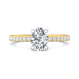 14K Gold Yellow/White Micropave Engagement Ring from the Micropave collection - DERM4XS_14KYW_Ov_8X6_Prm_H-I_SI1