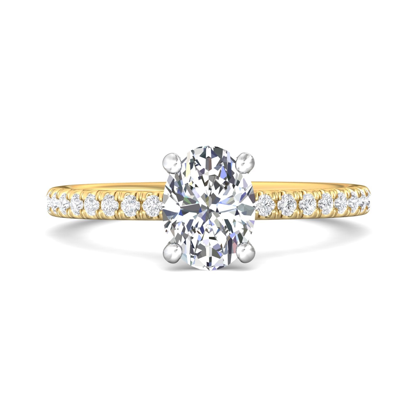 14K Gold Yellow/White Micropave Engagement Ring from the Micropave collection - DERM4XS_14KYW_Ov_8X6_Prm_H-I_SI1