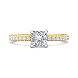 14K Gold Yellow/White Micropave Engagement Ring from the Micropave collection - DERM4XS_14KYW_Pr_5.5_Prm_H-I_SI1