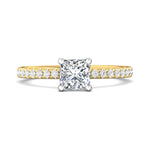 14K Gold Yellow/White Micropave Engagement Ring from the Micropave collection - DERM4XS_14KYW_Pr_5.5_Prm_H-I_SI1