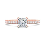 18K Gold Pink Micropave Engagement Ring from the Micropave collection - DERM4XS_18KP_Pr_5.5_Prm_H-I_SI1