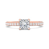18K Gold Pink Micropave Engagement Ring from the Micropave collection - DERM4XS_18KP_Pr_5.5_Prm_H-I_SI1