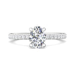 18K Gold White Micropave Engagement Ring from the Micropave collection - DERM4XS_18KW_Ov_8X6_Prm_H-I_SI1