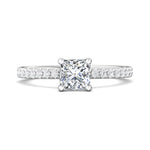18K Gold White Micropave Engagement Ring from the Micropave collection - DERM4XS_18KW_Pr_5.5_Prm_H-I_SI1