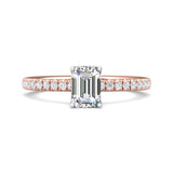 18K Gold White/Pink Micropave Engagement Ring from the Micropave collection - DERM4XS_18KWP_Em_7X5_Prm_H-I_SI1