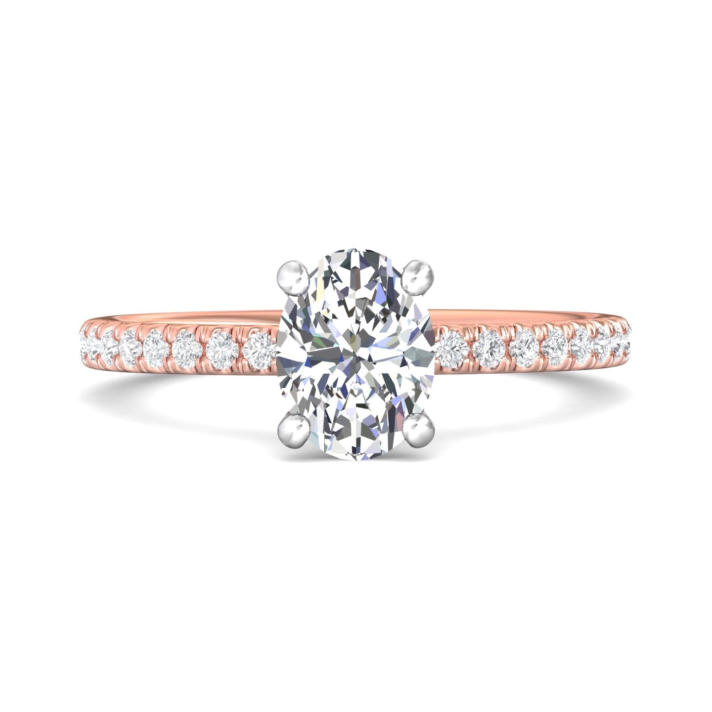 18K Gold White/Pink Micropave Engagement Ring from the Micropave collection - DERM4XS_18KWP_Ov_8X6_Prm_H-I_SI1