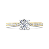 18K Gold White/Yellow Micropave Engagement Ring from the Micropave collection - DERM4XS_18KWY_Rd_6.0_Prm_H-I_SI1