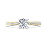 18K Gold White/Yellow Micropave Engagement Ring from the Micropave collection - DERM4XS_18KWY_Rd_6.0_Prm_H-I_SI1