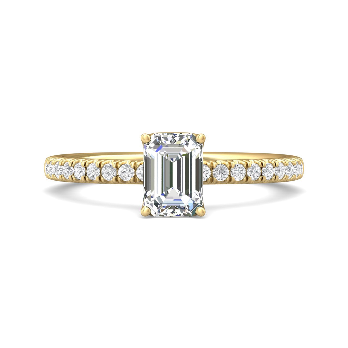 18K Gold Yellow Micropave Engagement Ring from the Micropave collection - DERM4XS_18KY_Em_7X5_Prm_H-I_SI1