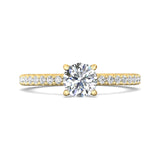 18K Gold Yellow Micropave Engagement Ring from the Micropave collection - DERM4XS_18KY_Rd_6.0_Prm_H-I_SI1