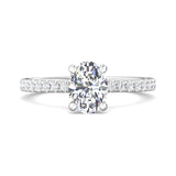 Platinum White Micropave Engagement Ring from the Micropave collection - DERM4XS_PlatW_Ov_8X6_Prm_H-I_SI1