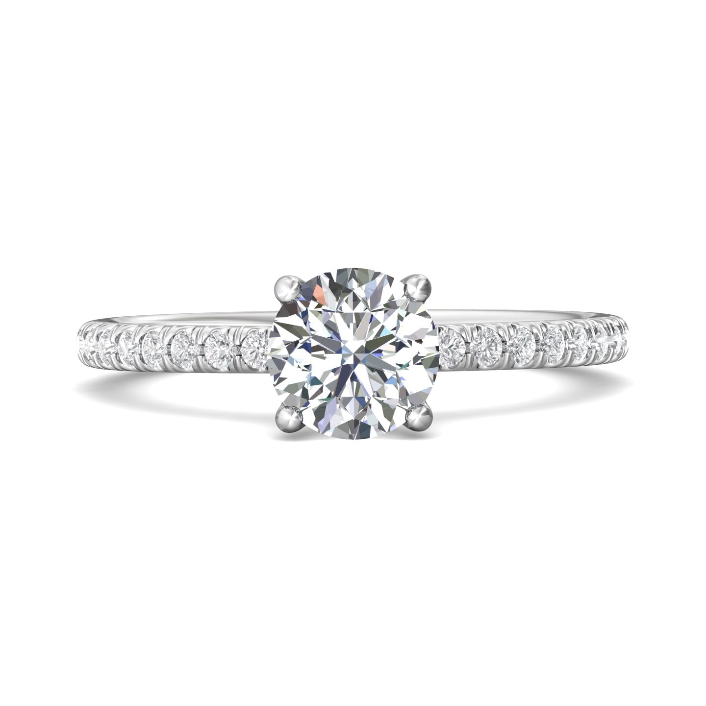 Platinum White Micropave Engagement Ring from the Micropave collection - DERM4XS_PlatW_Rd_6.0_Prm_H-I_SI1