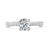 Platinum White Micropave Engagement Ring from the Micropave collection - DERM4XS_PlatW_Rd_6.0_Prm_H-I_SI1