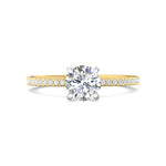 14K Gold Yellow/White Micropave Engagement Ring from the Micropave collection - DERM4XXS-1_14KYW_RdH_6.5_Prm_H-I_SI1
