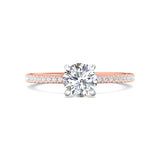 18K Gold White/Pink Micropave Engagement Ring from the Micropave collection - DERM4XXS-1_18KWP_RdH_6.5_Prm_H-I_SI1