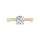 18K Gold Yellow Micropave Engagement Ring from the Micropave collection - DERM4XXS-1_18KY_RdH_6.5_Prm_H-I_SI1