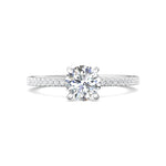 Platinum White Micropave Engagement Ring from the Micropave collection - DERM4XXS-1_PlatW_RdH_6.5_Prm_H-I_SI1
