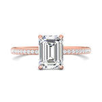 14K Gold Pink Micropave Engagement Ring from the Micropave collection - DERM4XXS2_14KP_Em_8.5X6.2_Prm_H-I_SI1