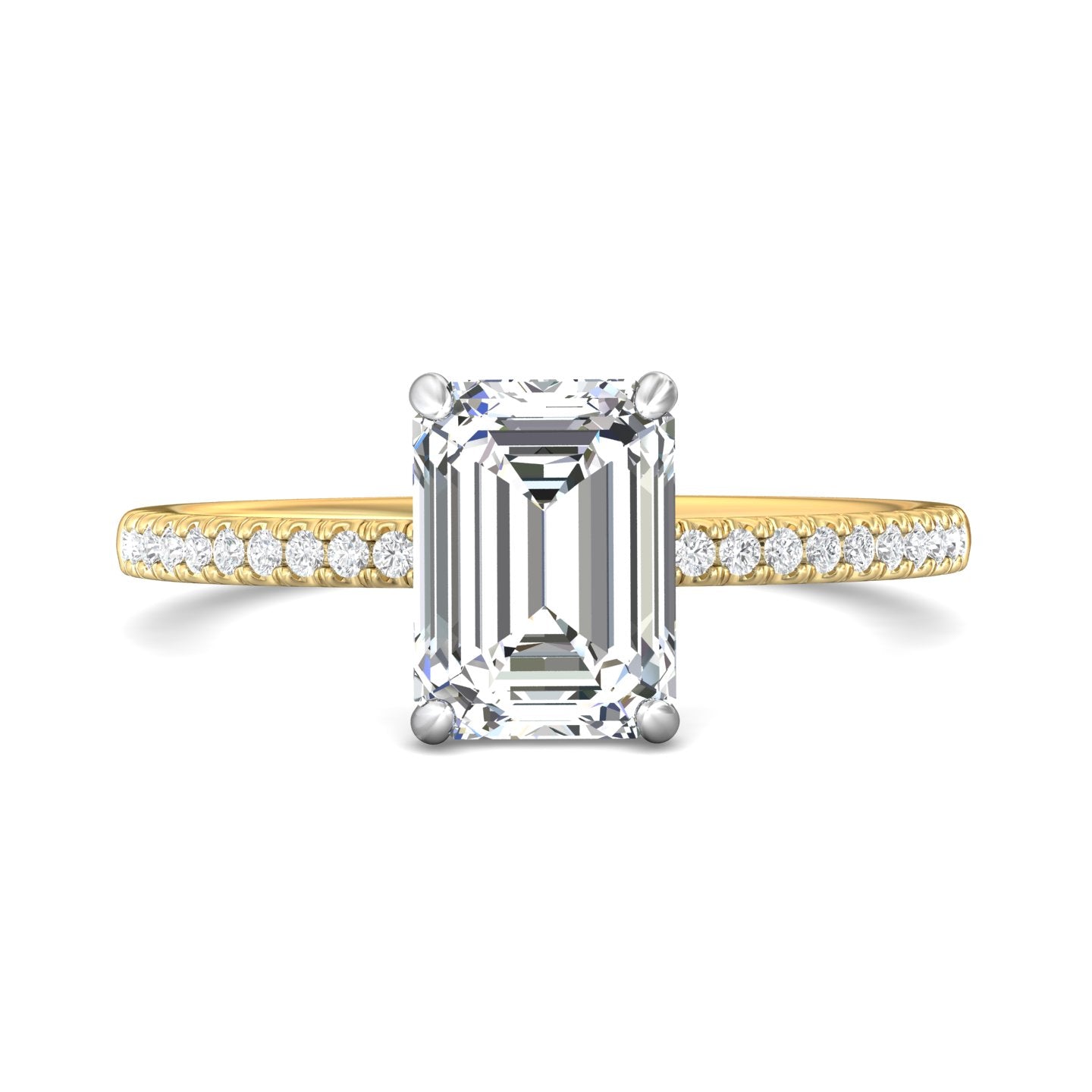 14K Gold Yellow/White Micropave Engagement Ring from the Micropave collection - DERM4XXS2_14KYW_Em_8.5X6.2_Prm_H-I_SI1