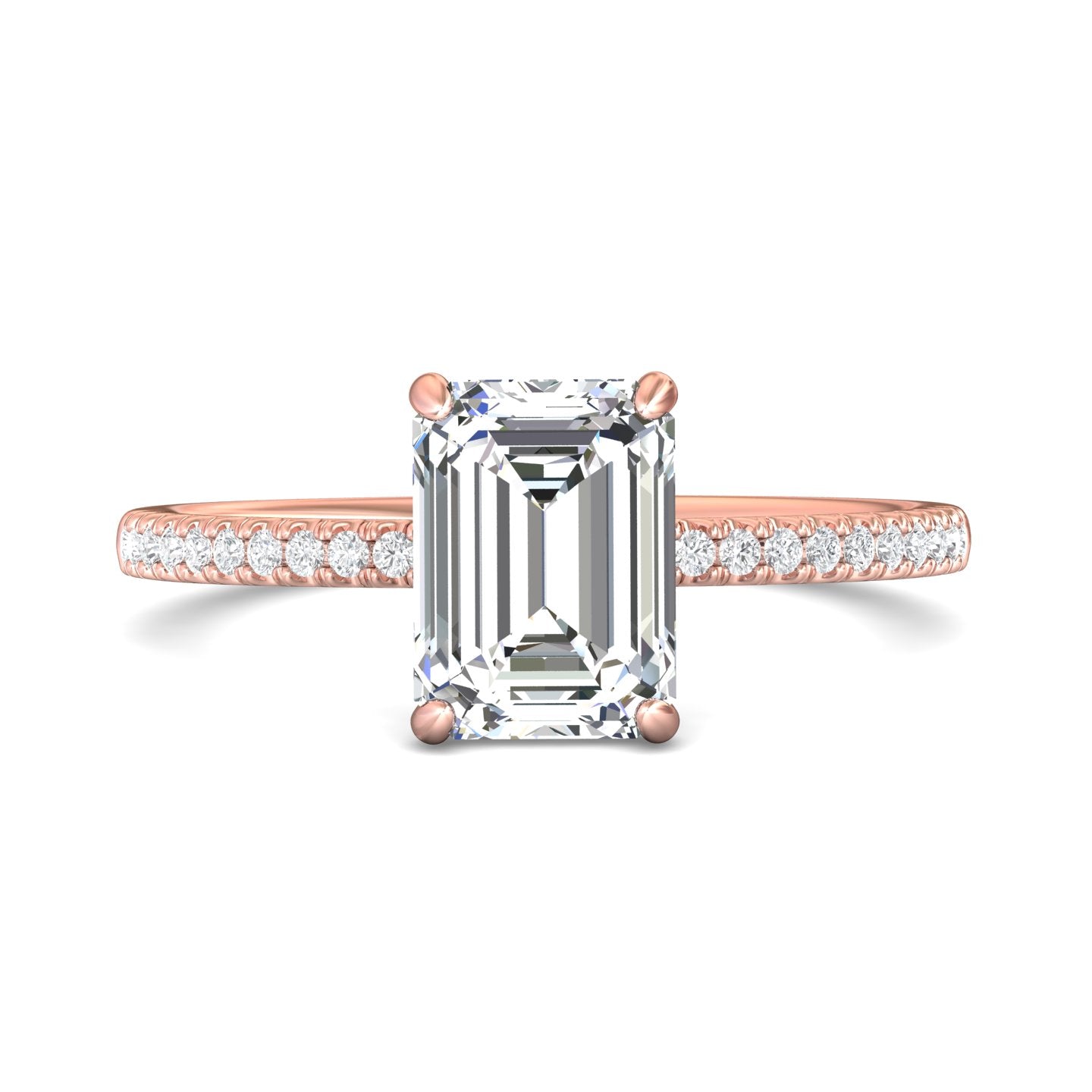 18K Gold Pink Micropave Engagement Ring from the Micropave collection - DERM4XXS2_18KP_Em_8.5X6.2_Prm_H-I_SI1