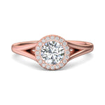 18K Gold Pink Split Shank Engagement Ring from the Split Shank collection - DERM50XS_18KP_Rd_6.0_Std_H-I_SI2
