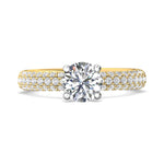 14K Gold Yellow/White Micropave Engagement Ring from the Micropave collection - DERM6S_14KYW_Rd_6.5_Prm_H-I_SI1