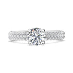 18K Gold White Micropave Engagement Ring from the Micropave collection - DERM6S_18KW_Rd_6.5_Prm_H-I_SI1