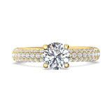 18K Gold Yellow Micropave Engagement Ring from the Micropave collection - DERM6S_18KY_Rd_6.5_Prm_H-I_SI1