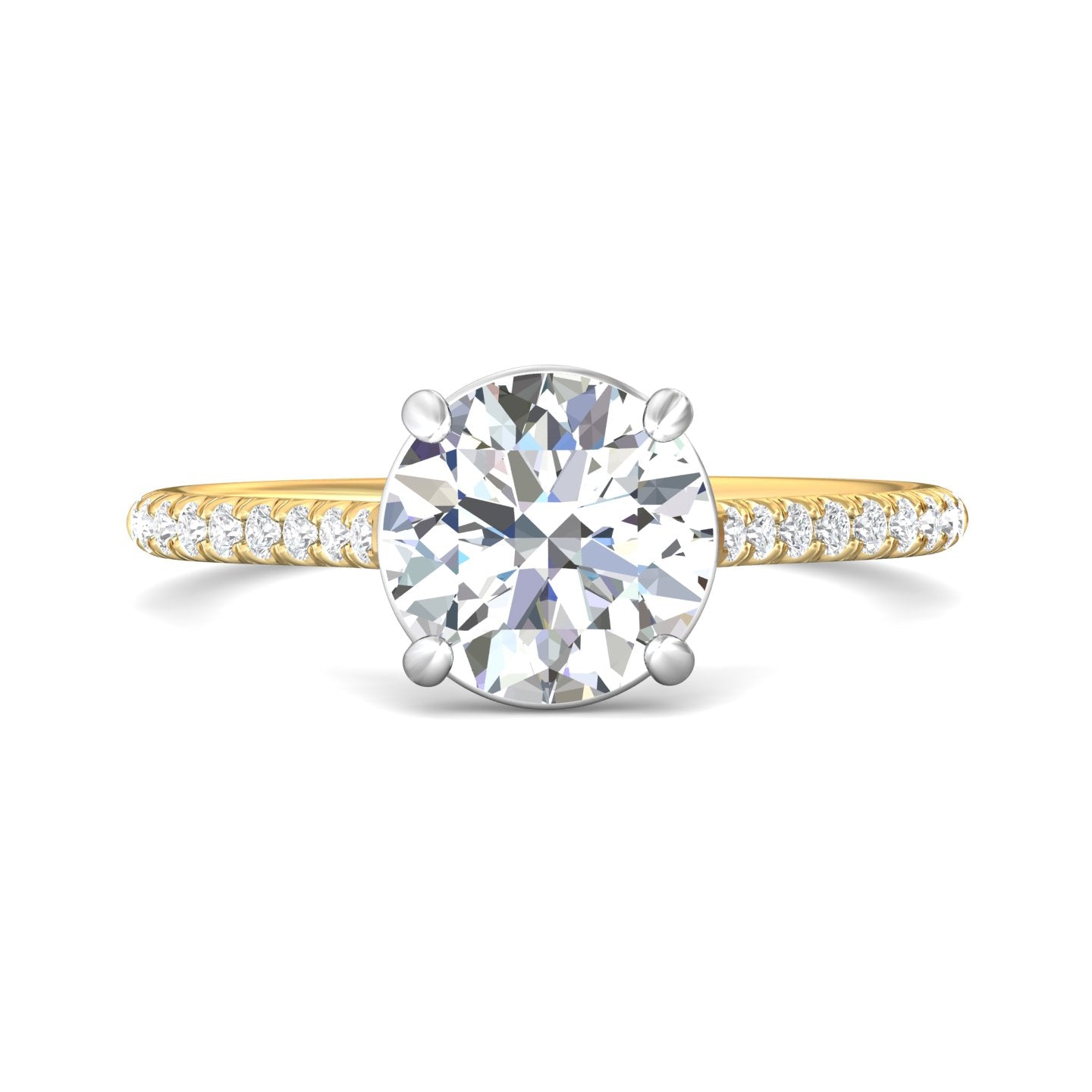 14K Gold/Platinum Yellow/White Micropave Engagement Ring from the Micropave collection - DERM81-1.5_14KYPL_Ov_8.0_Prm_H-I_SI1