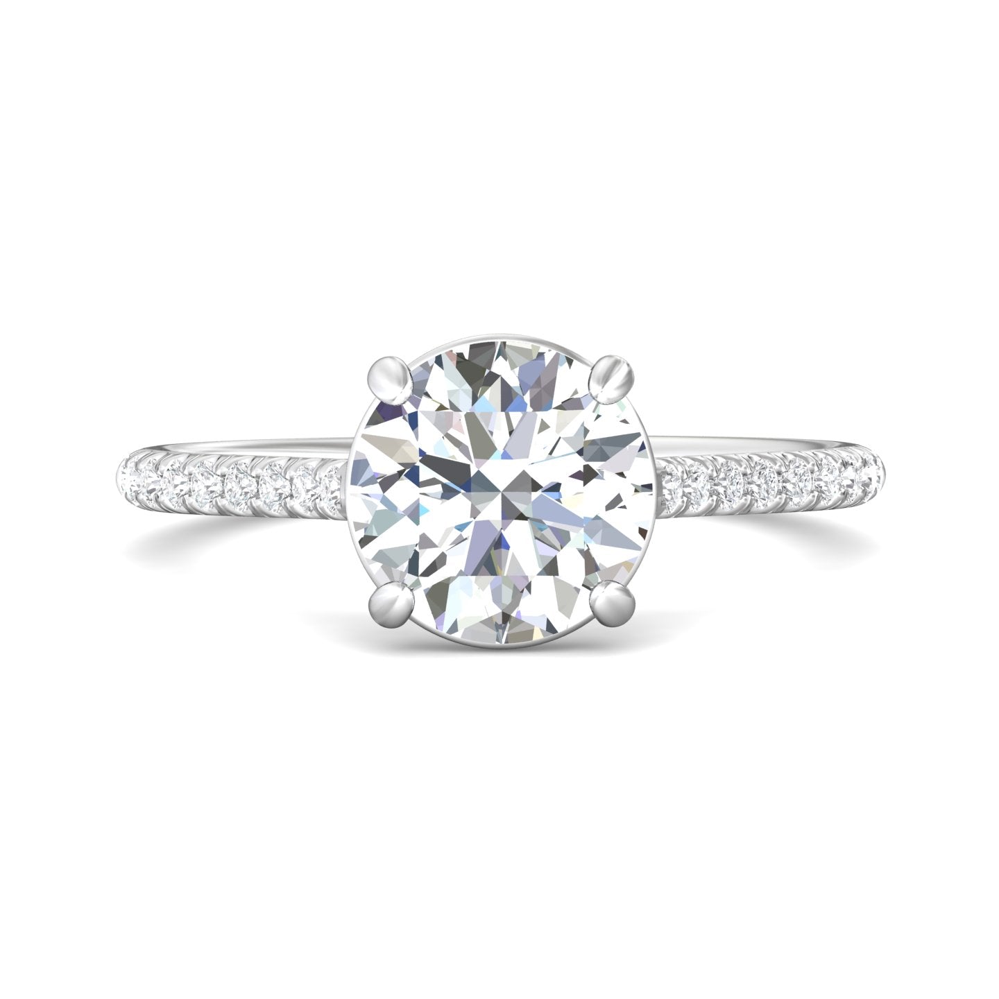 18K Gold White Micropave Engagement Ring from the Micropave collection - DERM81-1.5_18KW_Ov_8.0_Prm_H-I_SI1